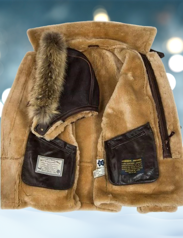 Heinrich | Heren imitatieleren pilotenjack met sherpa fleece voering – Warme winterjas