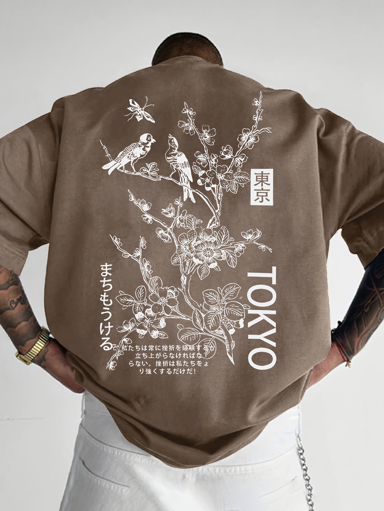 Zsolt | Herenoversized T-shirt - Japanse Sakura print, casual streetwear