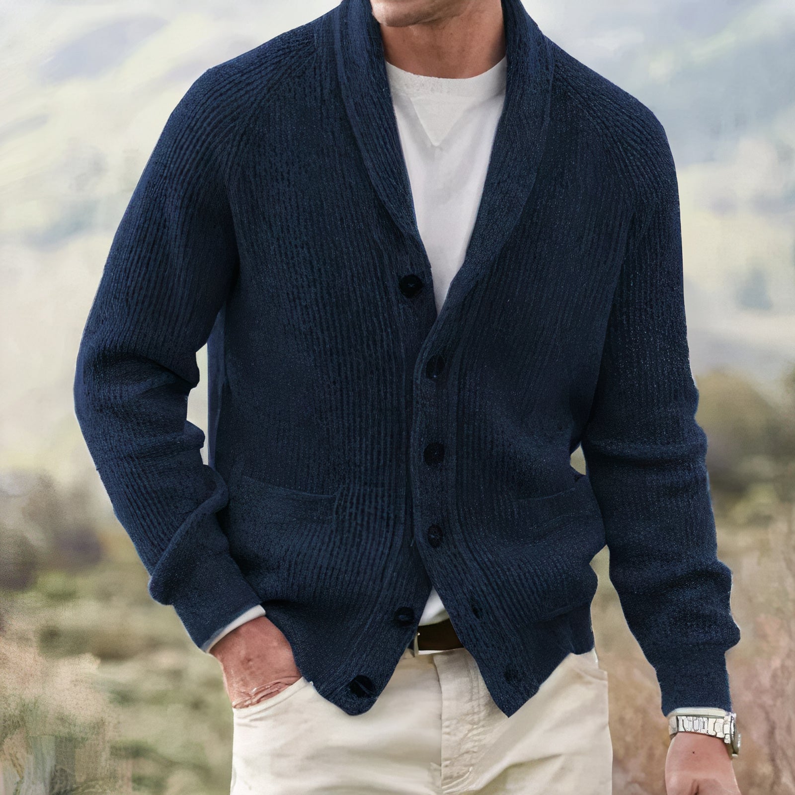 Edward | Vintage vest voor heren – Klassieke gebreide trui met knoopsluiting, tijdloze stijl