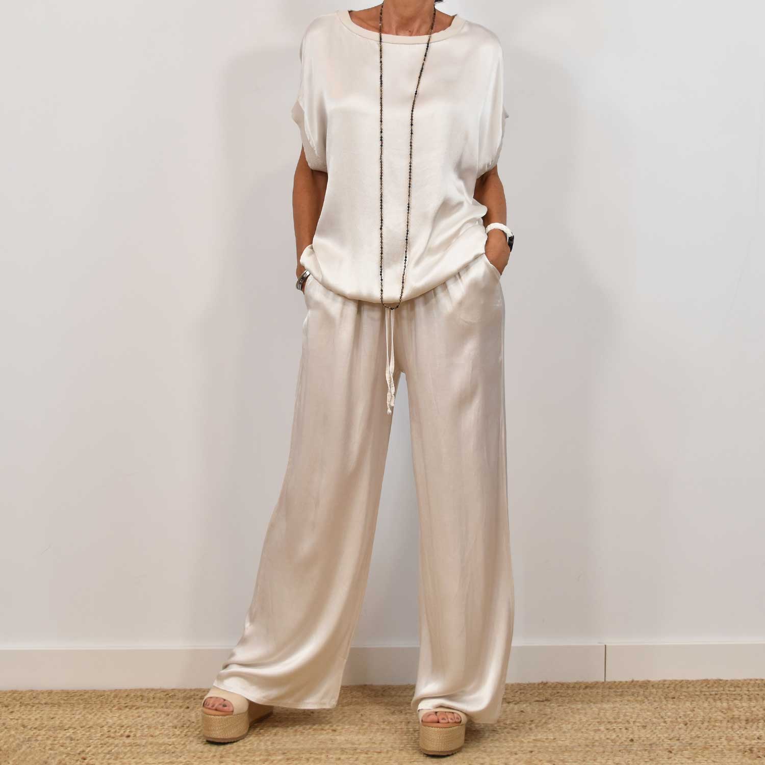 Gioia | Elegante Satijnen Outfit Set voor Dames - Relaxte pasvorm
