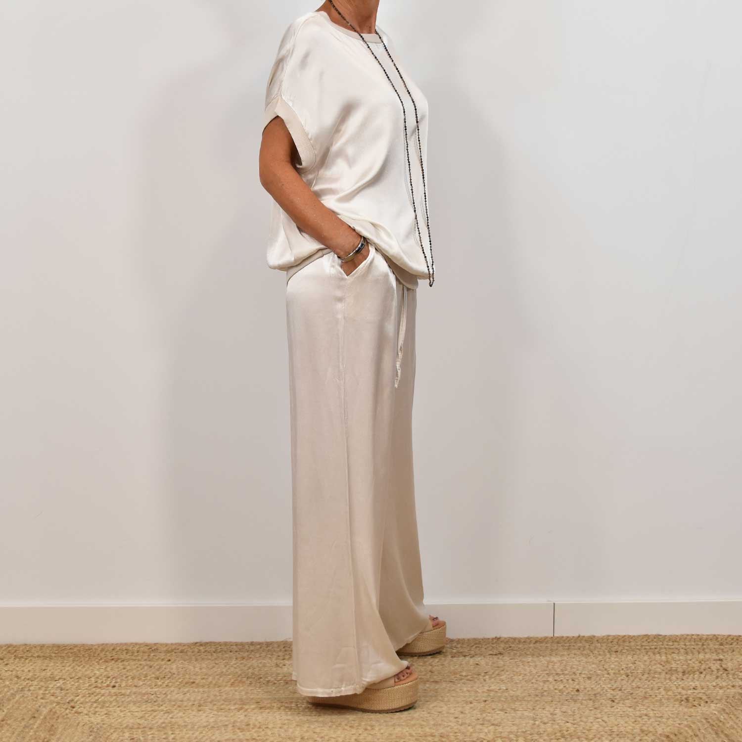 Gioia | Elegante Satijnen Outfit Set voor Dames - Relaxte pasvorm