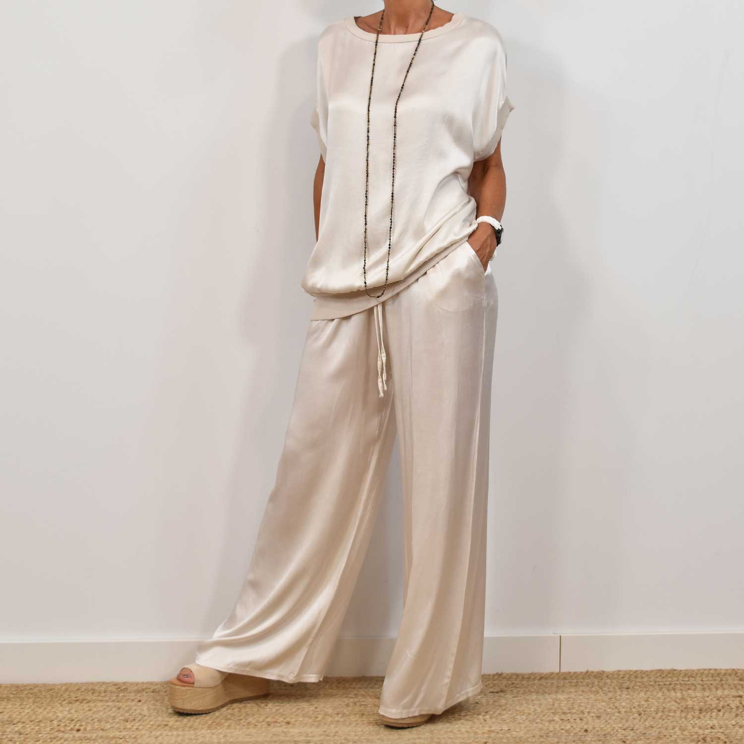 Gioia | Elegante Satijnen Outfit Set voor Dames - Relaxte pasvorm