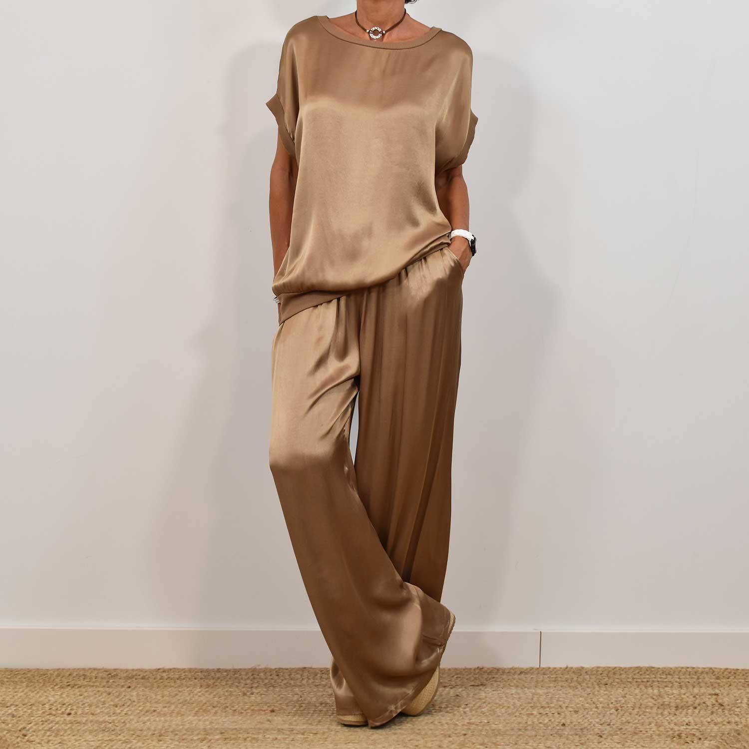 Gioia | Elegante Satijnen Outfit Set voor Dames - Relaxte pasvorm