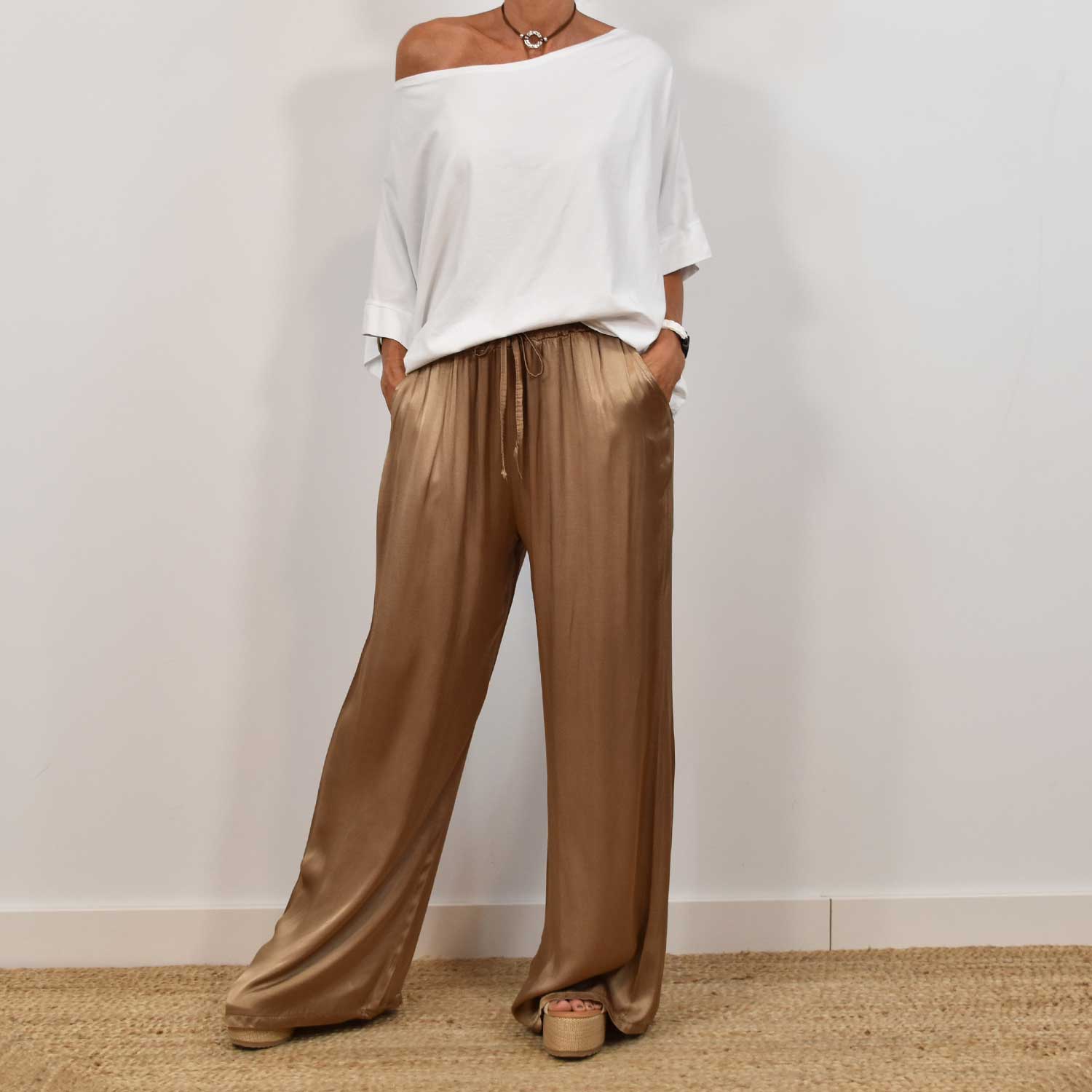 Gioia | Elegante Satijnen Outfit Set voor Dames - Relaxte pasvorm