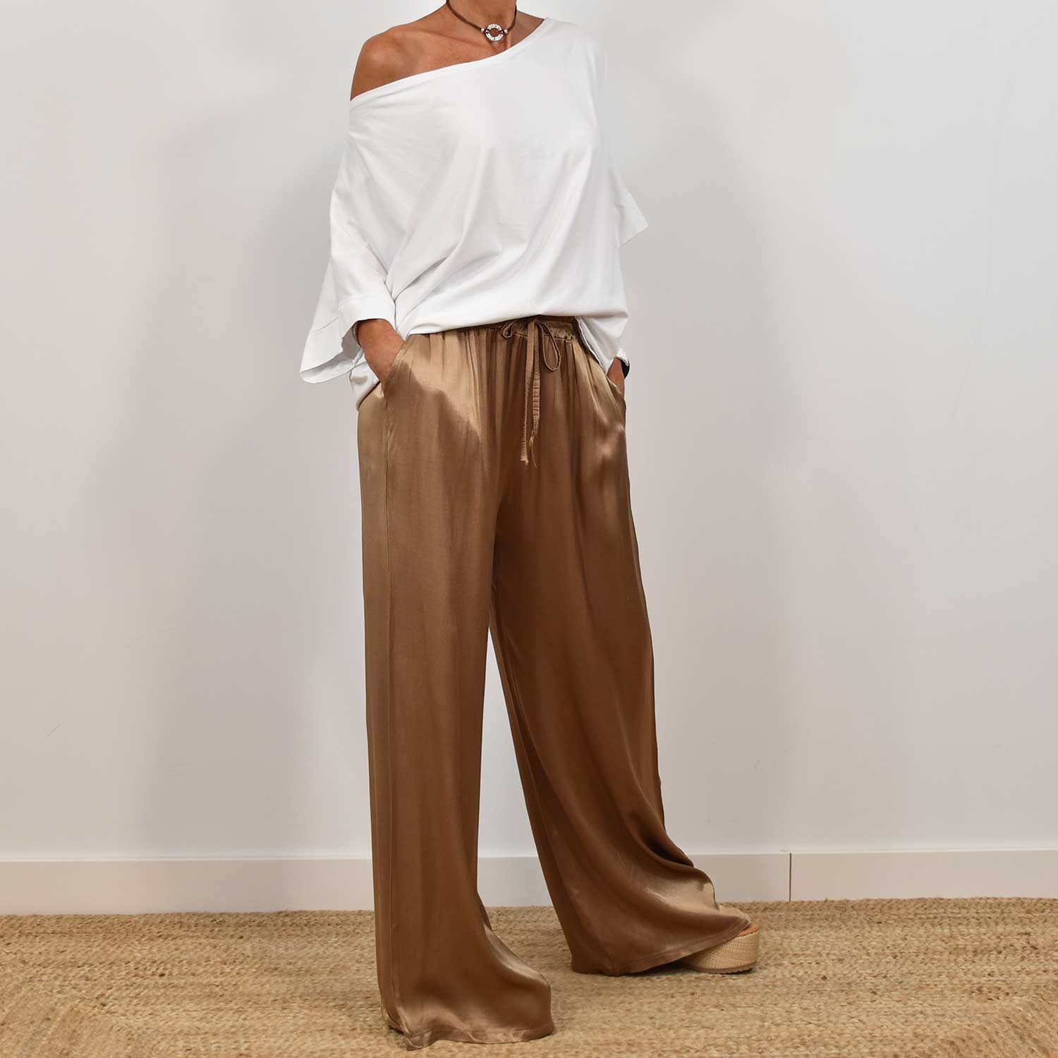 Gioia | Elegante Satijnen Outfit Set voor Dames - Relaxte pasvorm
