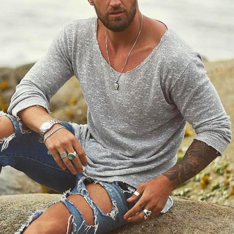 Erno | Herenhemd met lange mouwen en verweerd katoen - casual vintagelook