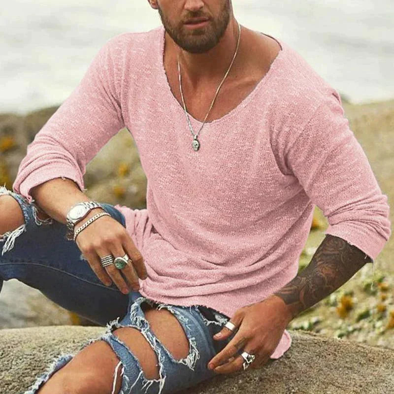 Erno | Herenhemd met lange mouwen en verweerd katoen - casual vintagelook