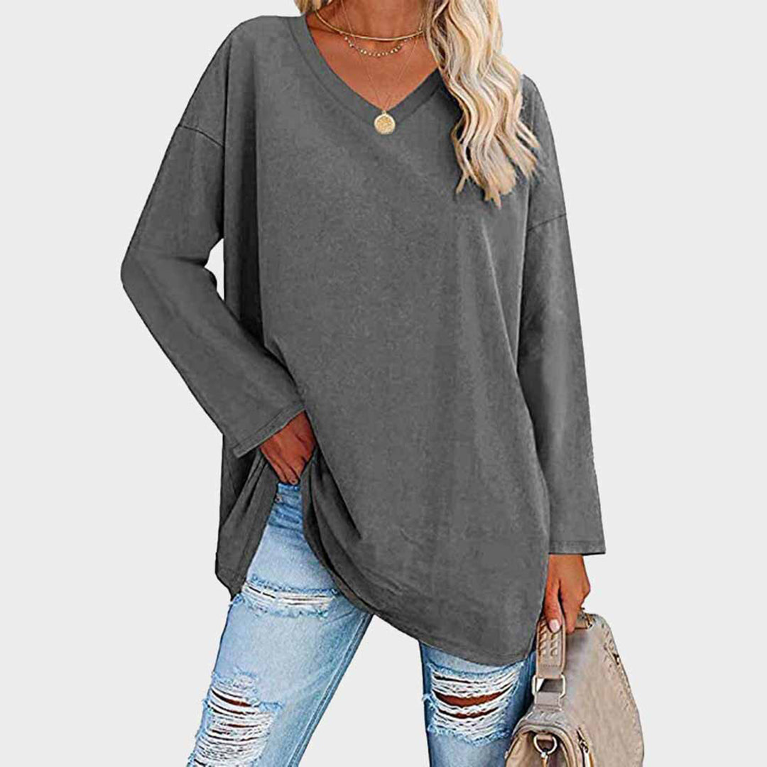 Vega | Klassieke Loose-Fit Lange Mouw Top voor Vrouwen - Zacht, Comfortabel Casual Shirt