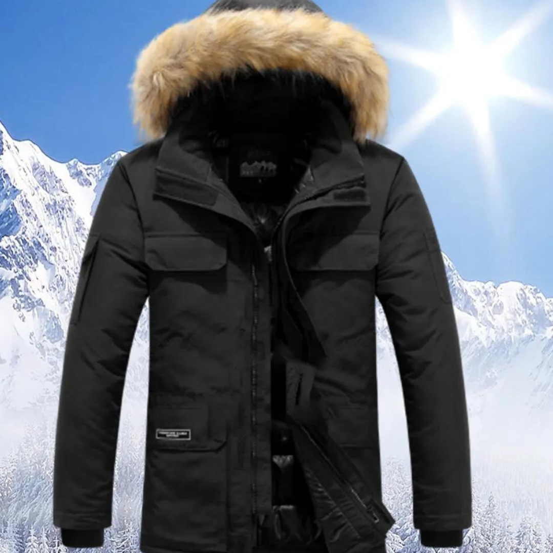 Marnik | Winterparka met capuchon – geïsoleerde, waterafstotende jas met capuchon met bontrand
