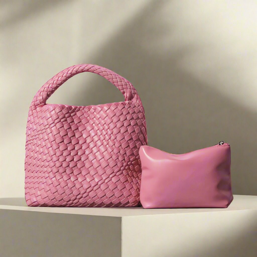 Luxora | Zachte leren bucket bag voor dames – Handgemaakte geweven luxe schoudertas