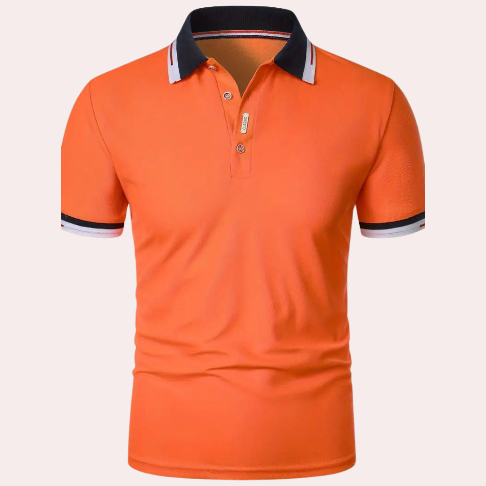 Lucivar | Casual oranje poloshirt voor heren – Katoenen T-shirt met korte mouwen voor de zomer
