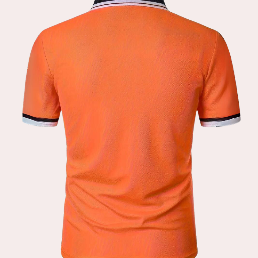 Lucivar | Casual oranje poloshirt voor heren – Katoenen T-shirt met korte mouwen voor de zomer