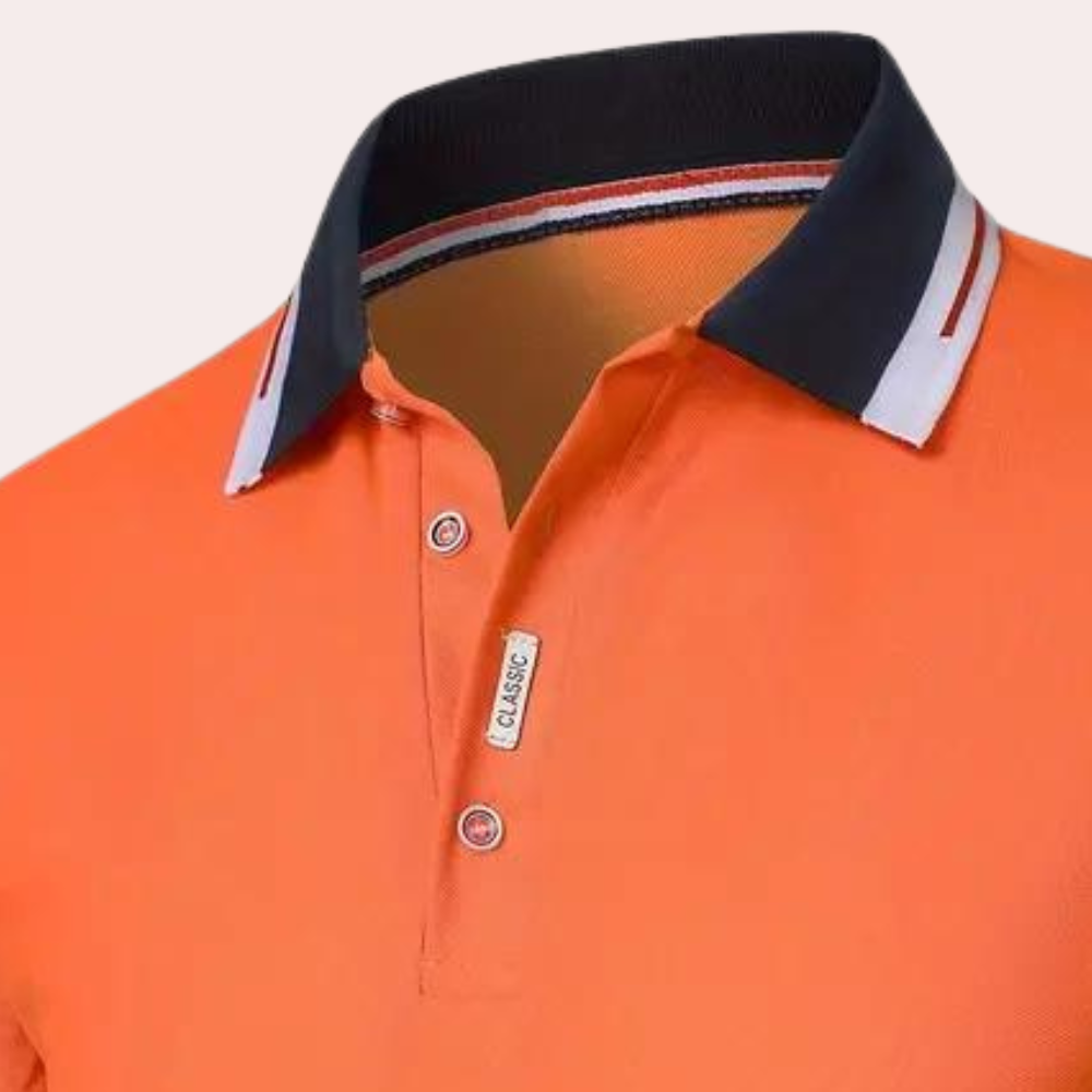 Lucivar | Casual oranje poloshirt voor heren – Katoenen T-shirt met korte mouwen voor de zomer
