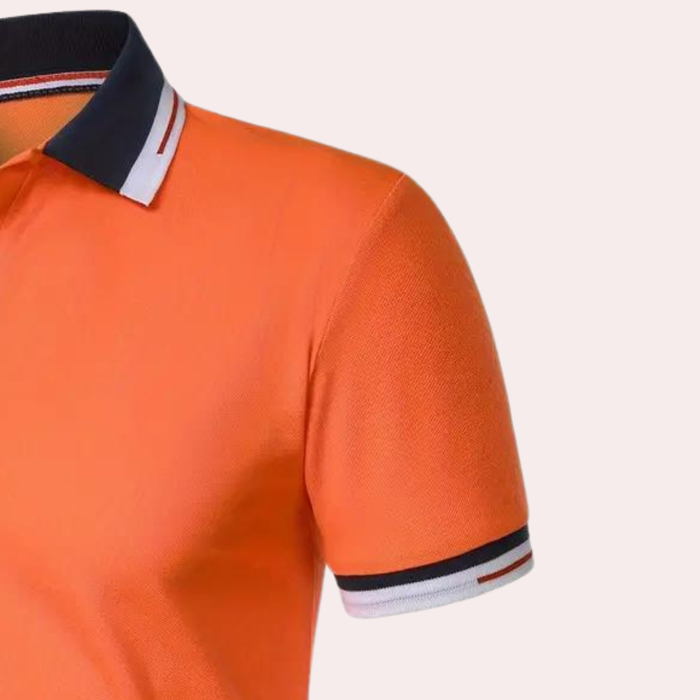 Lucivar | Casual oranje poloshirt voor heren – Katoenen T-shirt met korte mouwen voor de zomer