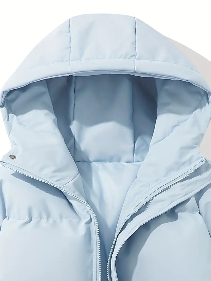 Lovise | Chique gewatteerde jas met capuchon voor dames, warme geïsoleerde bovenkleding
