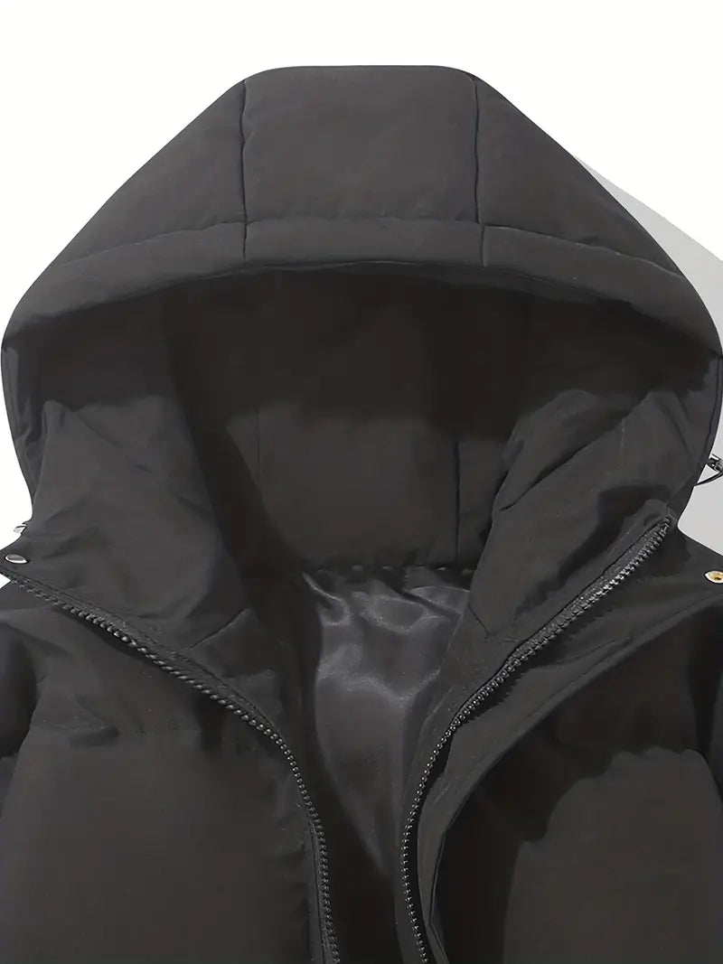 Lovise | Chique gewatteerde jas met capuchon voor dames, warme geïsoleerde bovenkleding