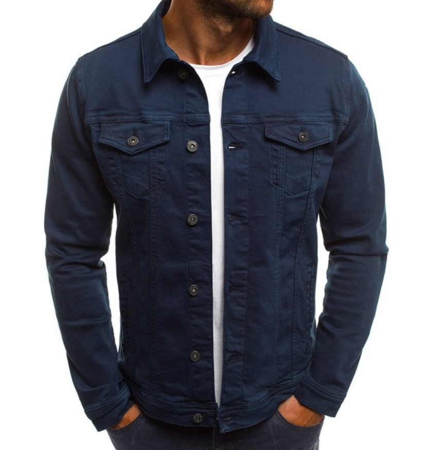 Xadric | Denim herenjas - Casual Slim Fit spijkerjas met knoopsluiting