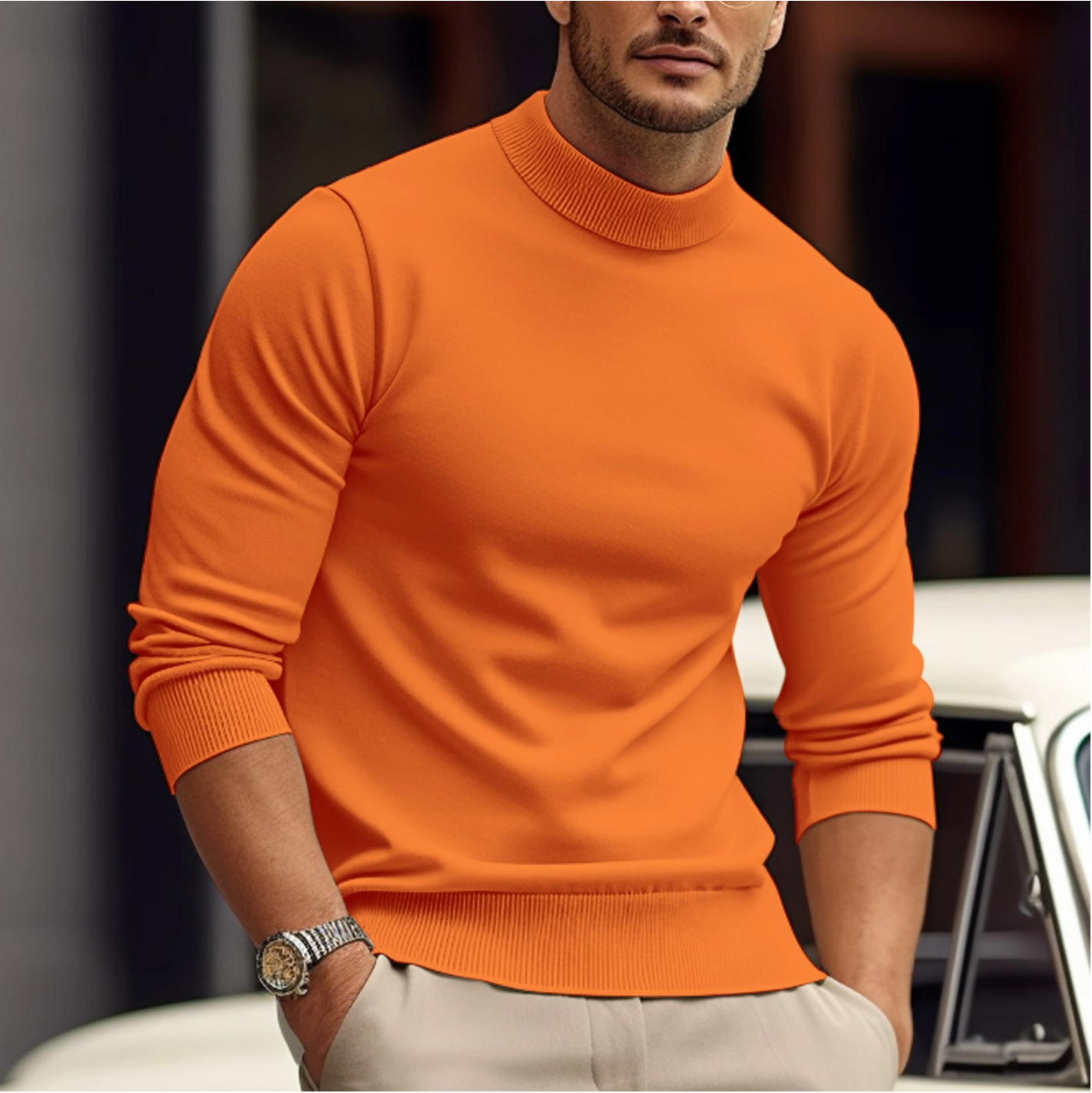 Sevros | Heren Slim Fit Trui – Zachte Ronde Hals Sweater, Casual, Comfortabel, Klassiek & Modern