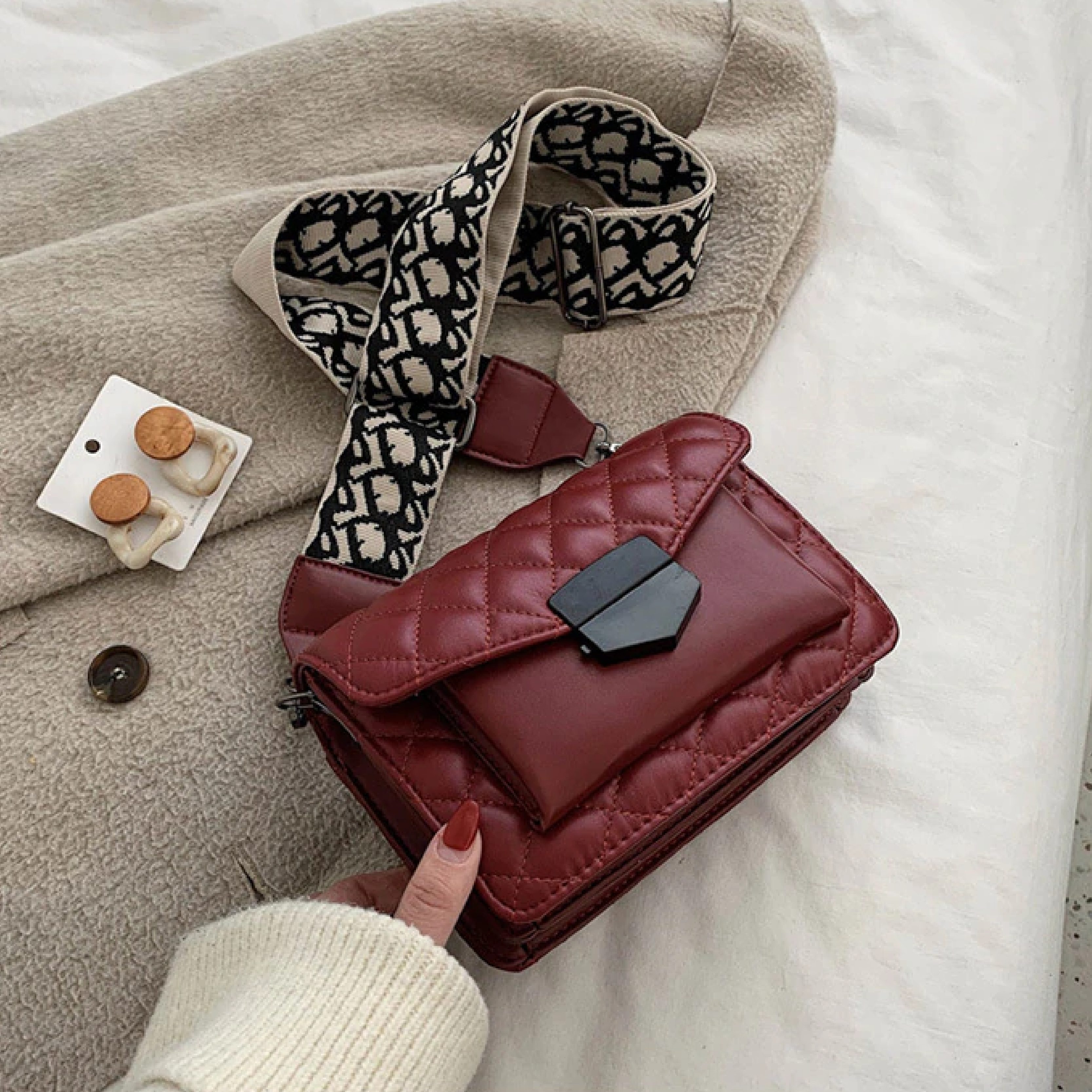 Lunna | Elegante Crossbody Schoudertas - Leder, Verstelbare Riem