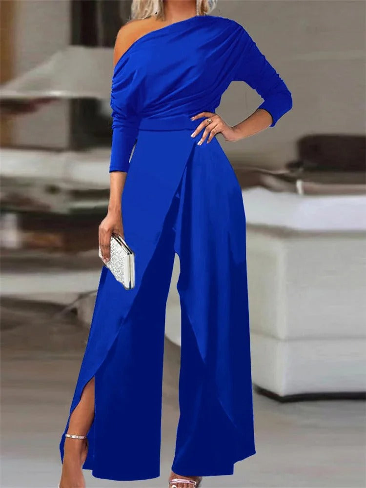 Amalie | Jumpsuit met lange mouwen en wijde pijpen voor dames, avondkleding & vrijetijdskleding