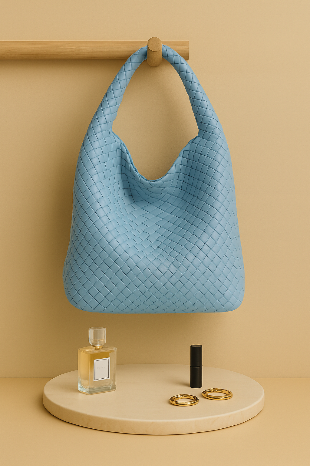 Luxora | Zachte leren bucket bag voor dames – Handgemaakte geweven luxe schoudertas