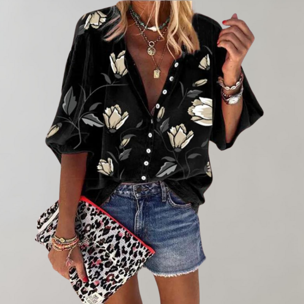 Graziella | Blouse met bloemenprint voor dames - Losse en ademende casual top