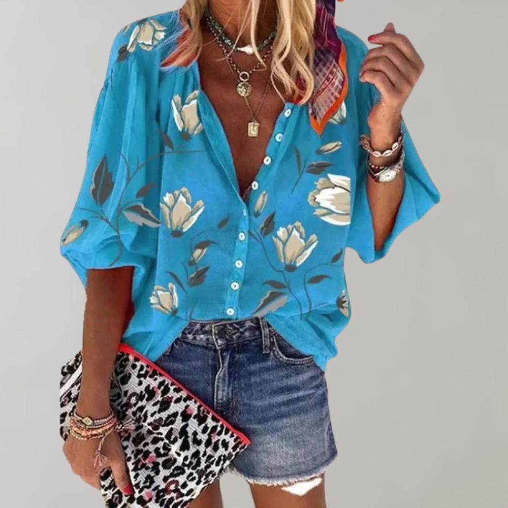Graziella | Blouse met bloemenprint voor dames - Losse en ademende casual top