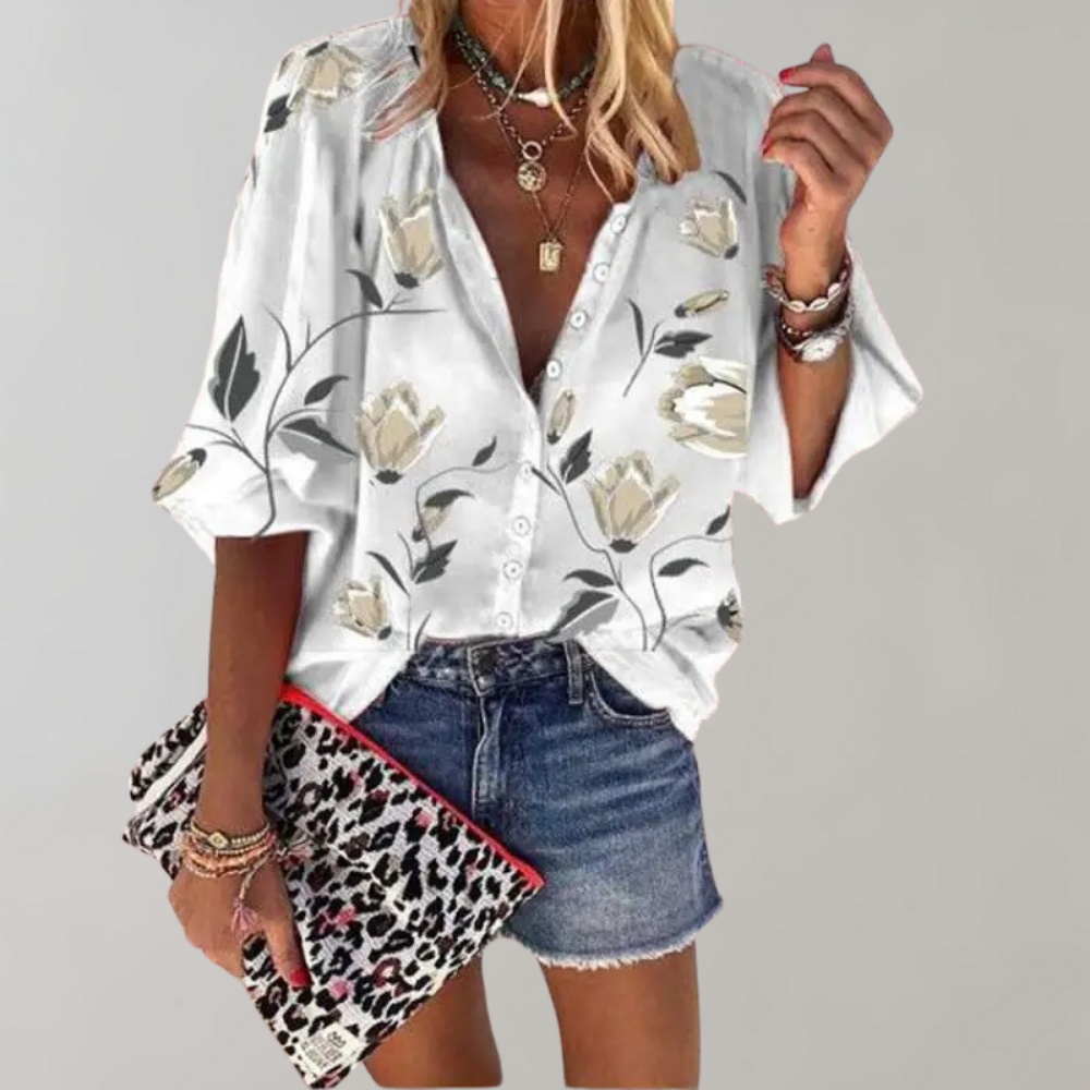 Graziella | Blouse met bloemenprint voor dames - Losse en ademende casual top