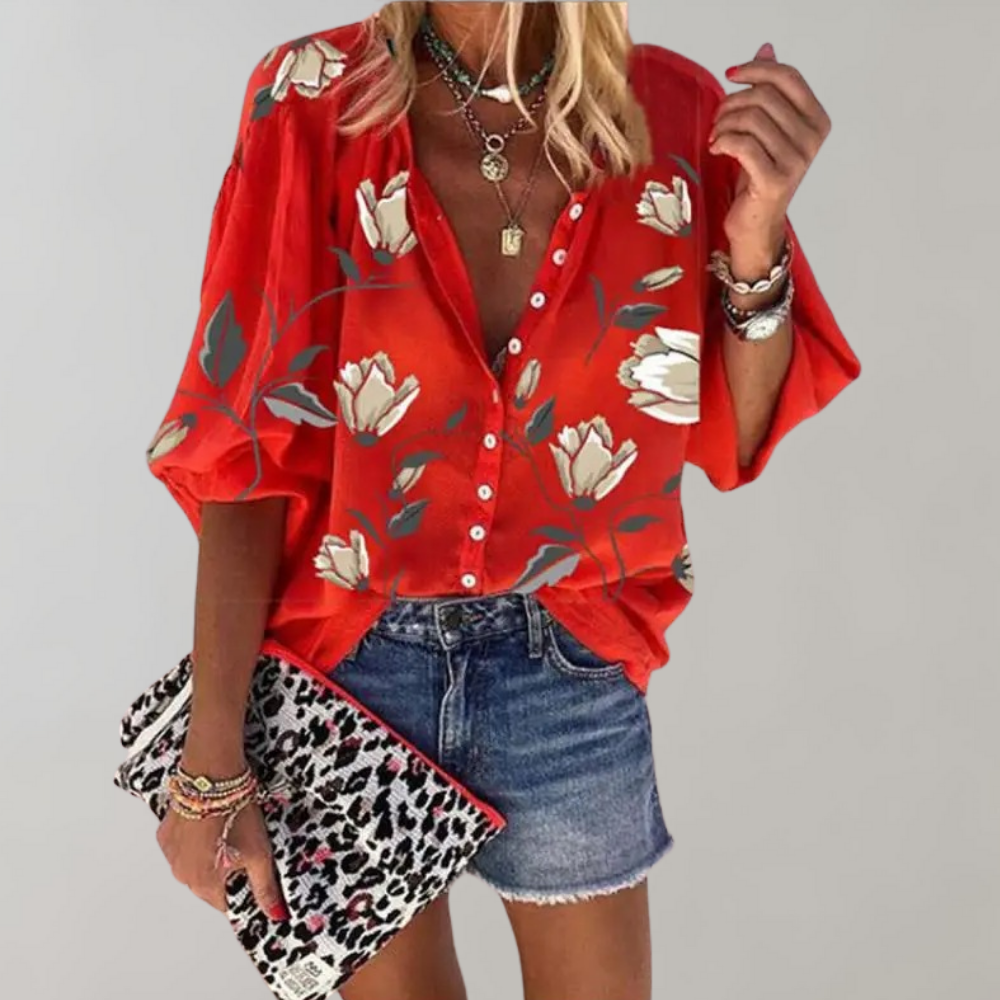 Graziella | Blouse met bloemenprint voor dames - Losse en ademende casual top