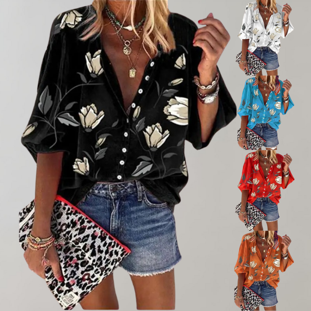 Graziella | Blouse met bloemenprint voor dames - Losse en ademende casual top