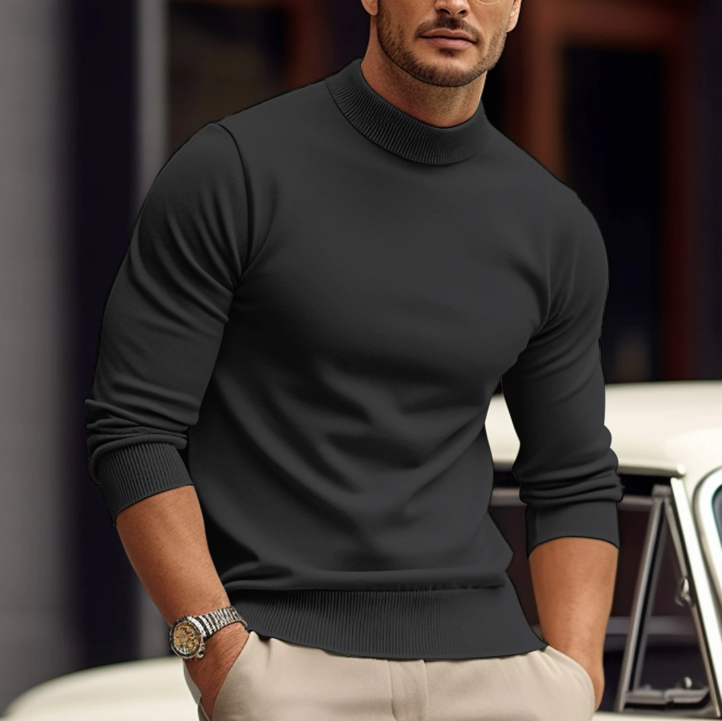 Sevros | Heren Slim Fit Trui – Zachte Ronde Hals Sweater, Casual, Comfortabel, Klassiek & Modern