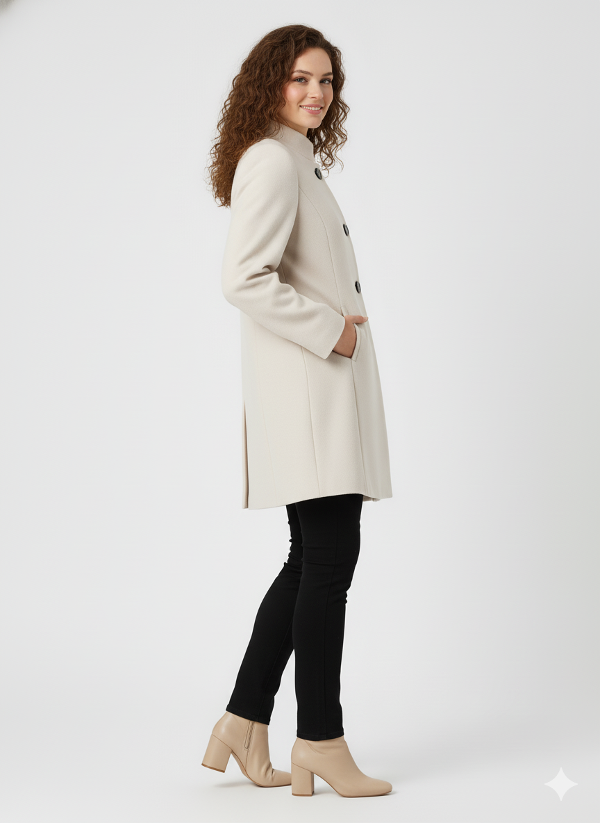 Talyra | Elegante winterjas voor dames – klassieke knoopsluiting, stijlvolle en functionele zakken