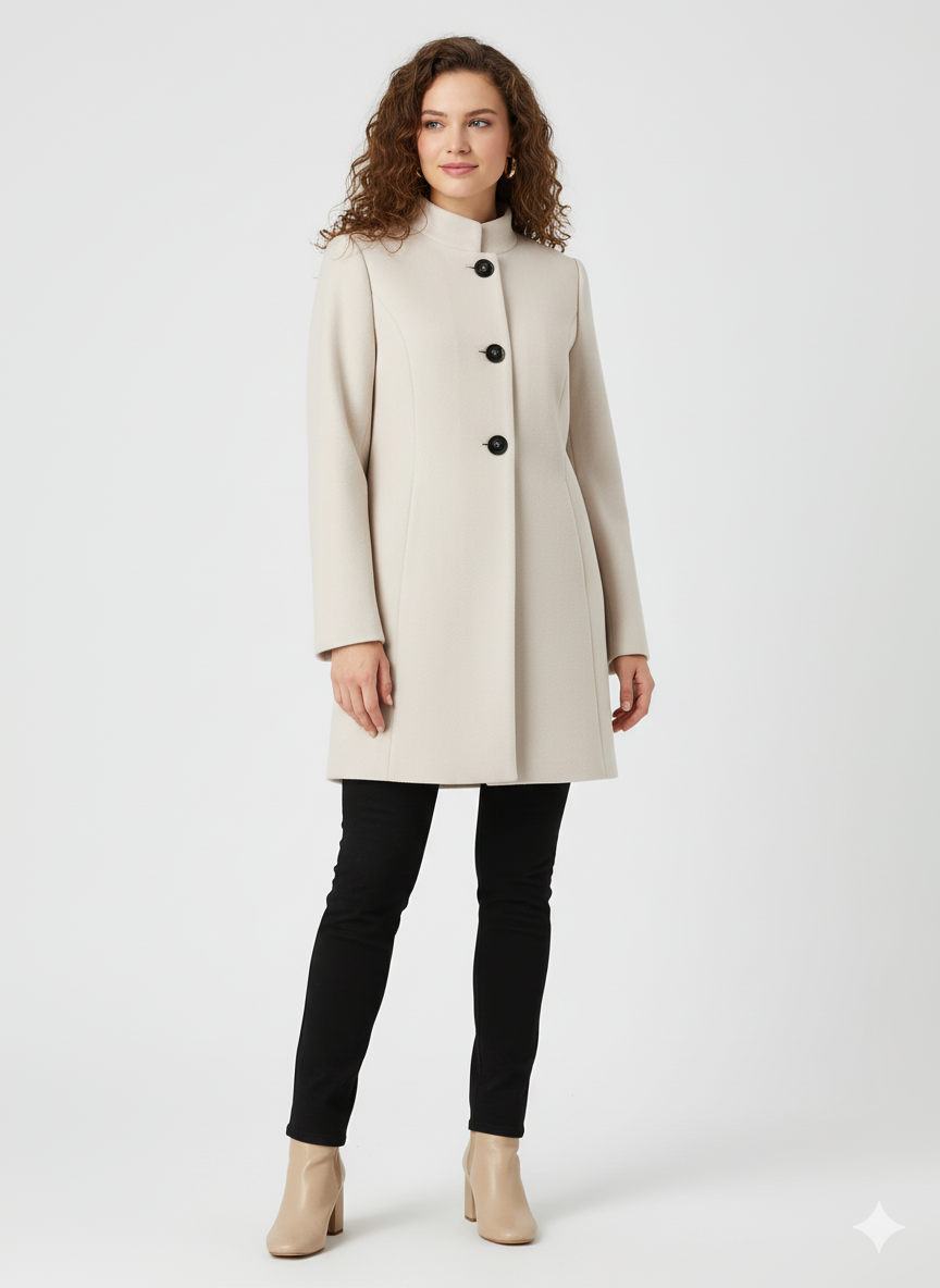 Talyra | Elegante winterjas voor dames – klassieke knoopsluiting, stijlvolle en functionele zakken