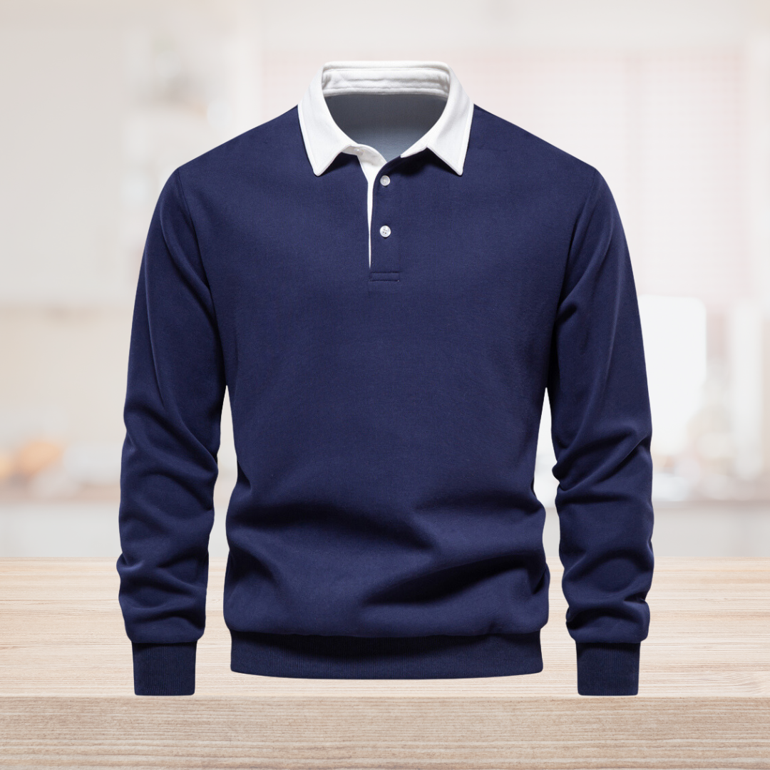 Jotham | Heren poloshirt met lange mouwen – klassieke kraag, elegant casual & zakelijk smart top