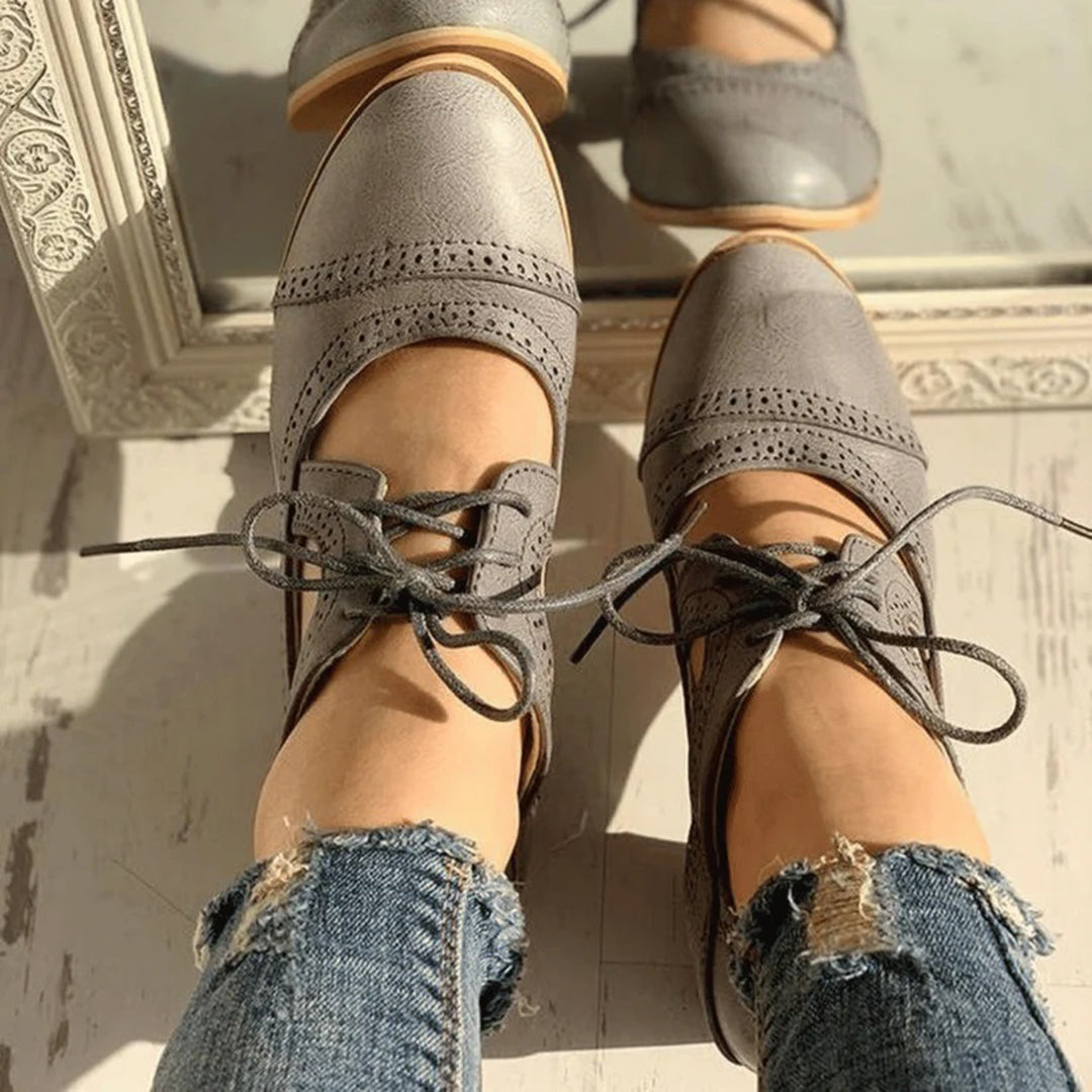 Velvord | Oxfordschoenen met hoge hak voor dames - stijlvolle lace-up, voor casual tot zakelijk gebruik