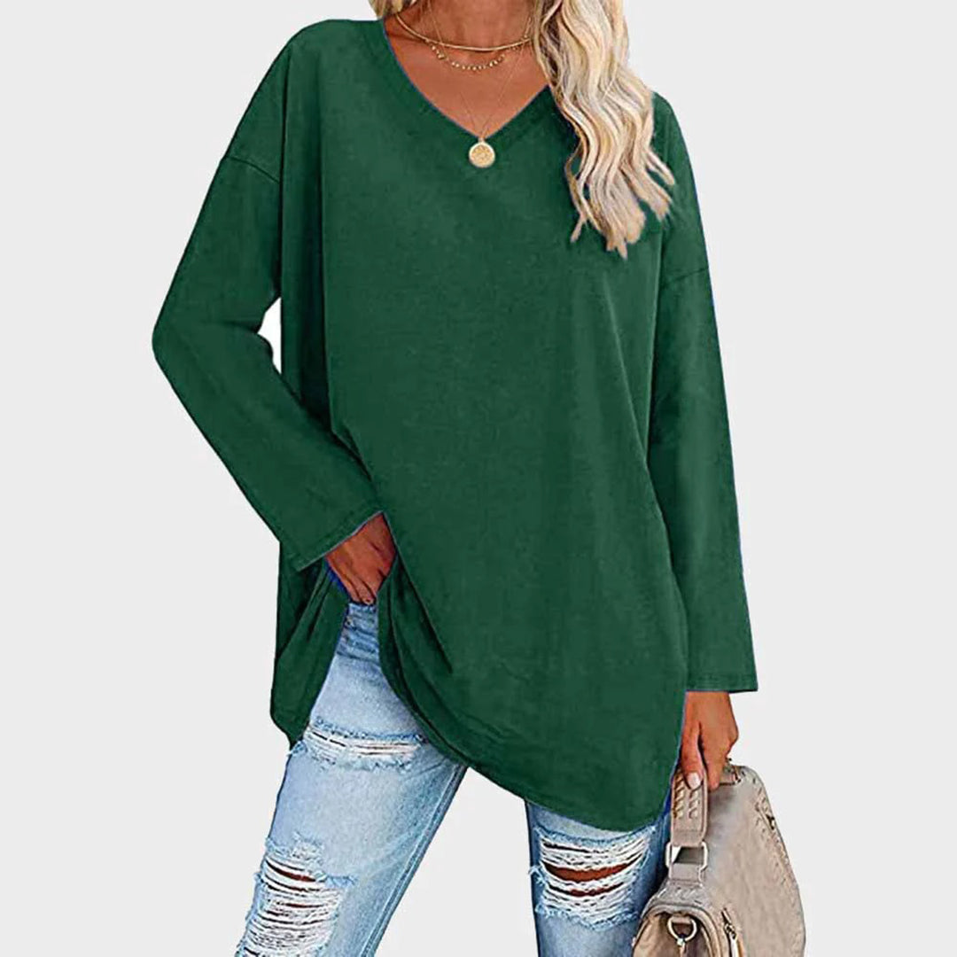 Vega | Klassieke Loose-Fit Lange Mouw Top voor Vrouwen - Zacht, Comfortabel Casual Shirt