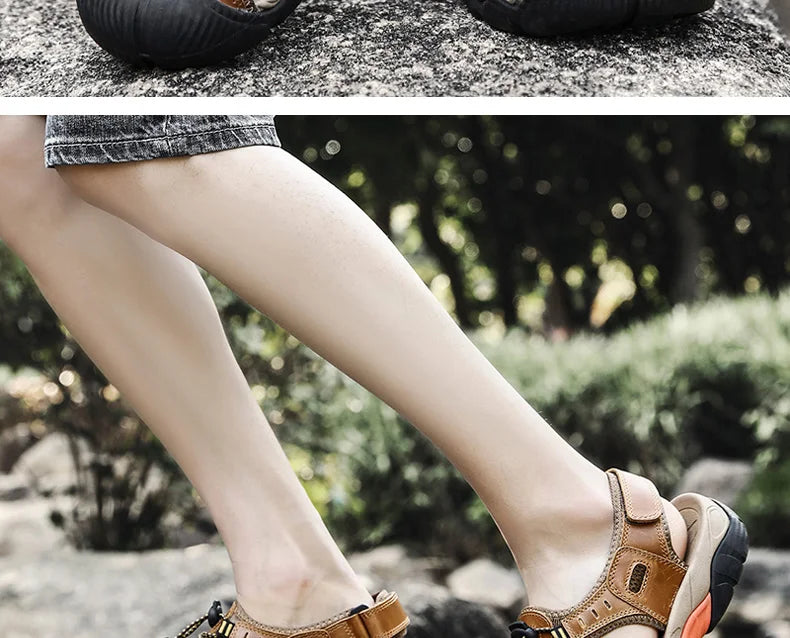 ComforTrek | Leren herensandalen - duurzaam en ademend zomerschoeisel