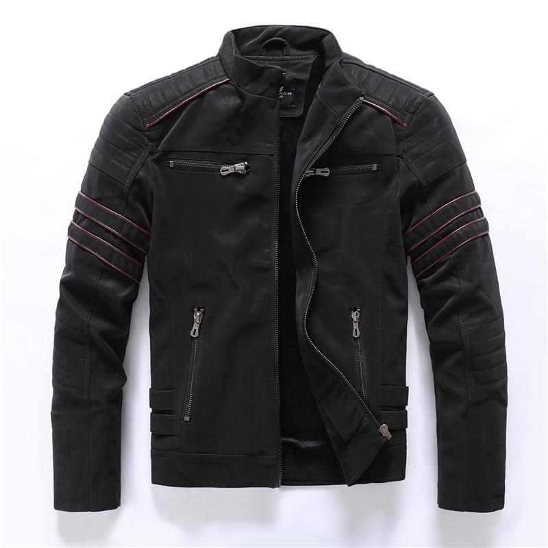 Petter | Motorjack voor heren, PU-leren motorjack met ritszakken, casual bovenkleding