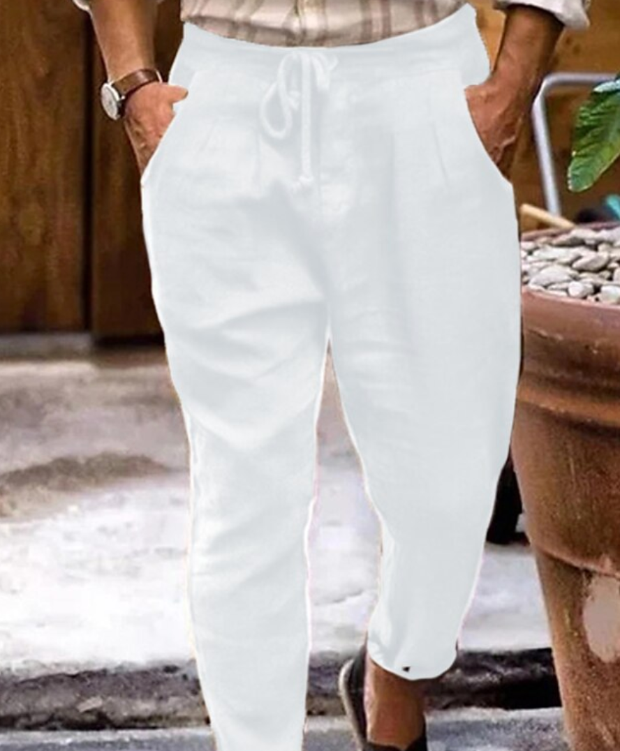 Kelver | Linnen herenbroek - Relaxed Fit, ademende zomerbroek, lichtgewicht, casual, stijlvol