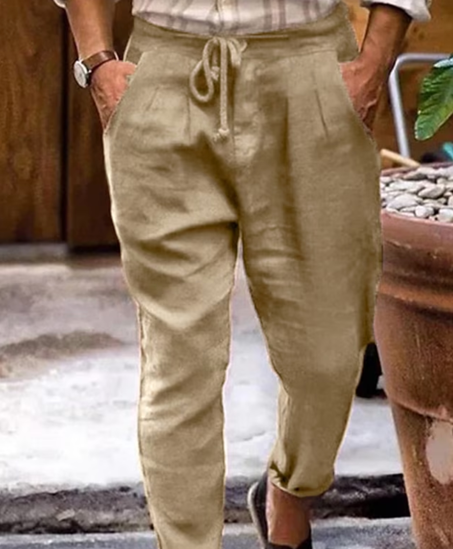 Kelver | Linnen herenbroek - Relaxed Fit, ademende zomerbroek, lichtgewicht, casual, stijlvol
