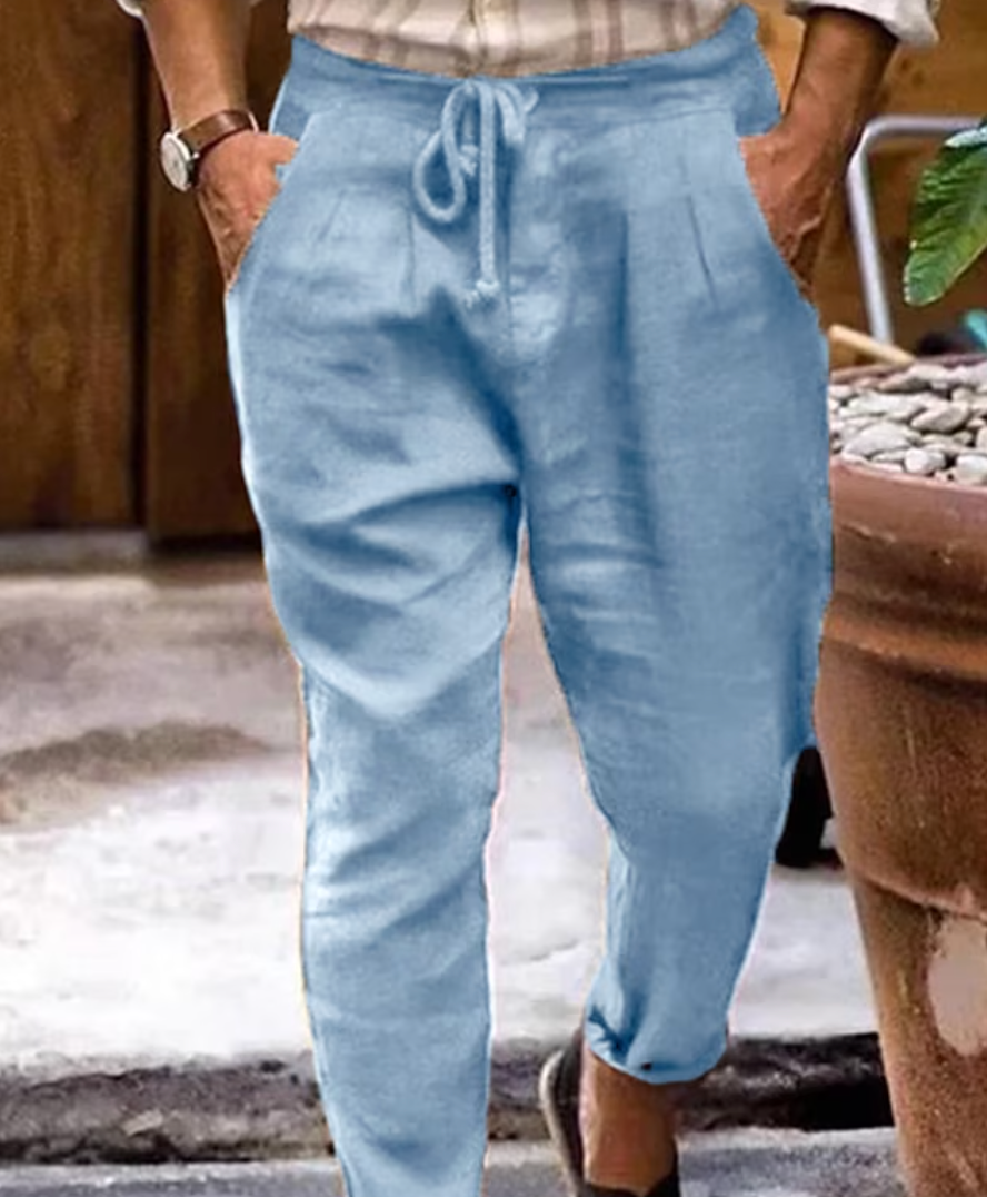Kelver | Linnen herenbroek - Relaxed Fit, ademende zomerbroek, lichtgewicht, casual, stijlvol