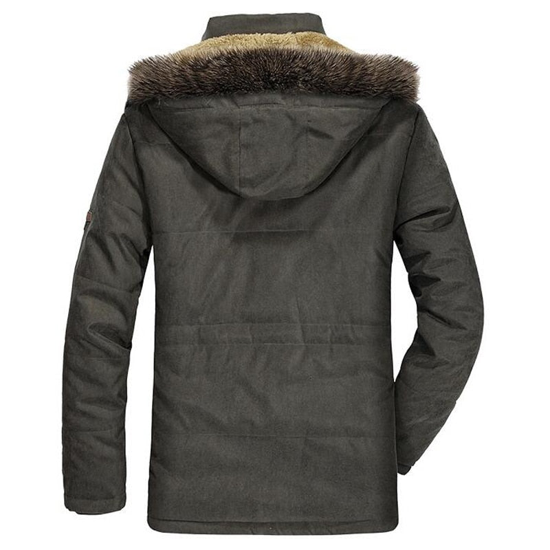 Emerion | Warme winterjas voor heren met bontkraag – dikke geïsoleerde jas voor koud weer, casual outdoorjas