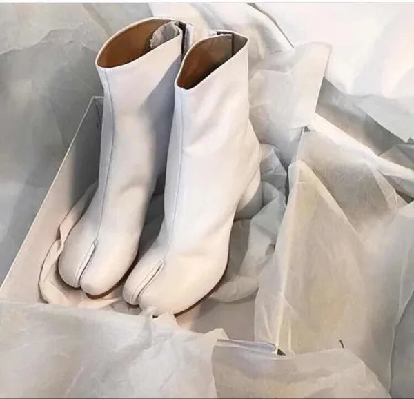 Toeva | Leren Tabi-laarzen voor dames – model met gespleten teen, hoogwaardige designschoenen