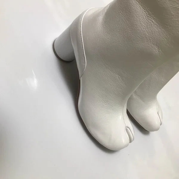Toeva | Leren Tabi-laarzen voor dames – model met gespleten teen, hoogwaardige designschoenen