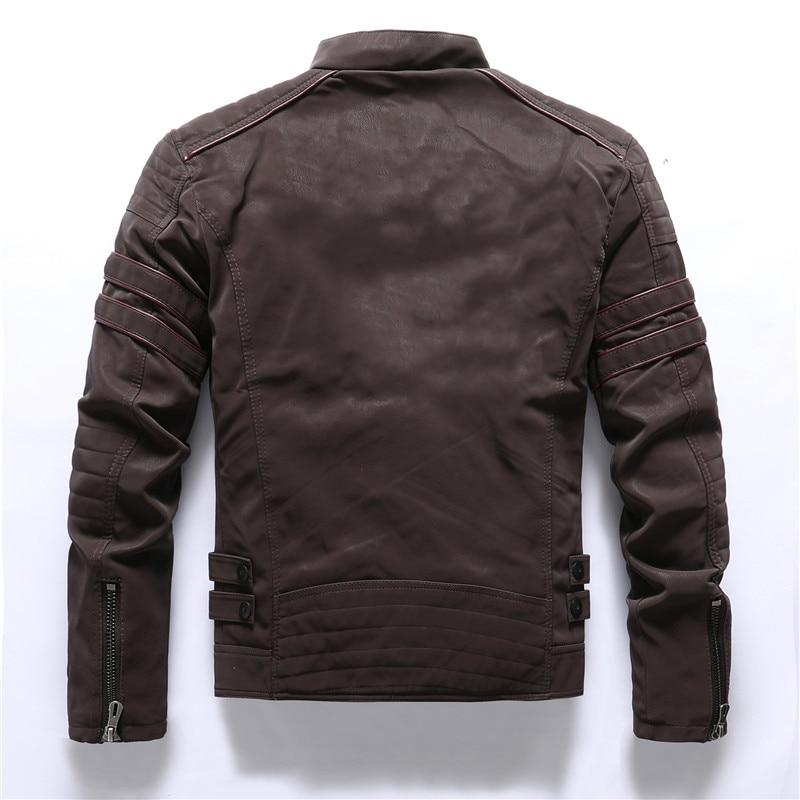 Petter | Motorjack voor heren, PU-leren motorjack met ritszakken, casual bovenkleding