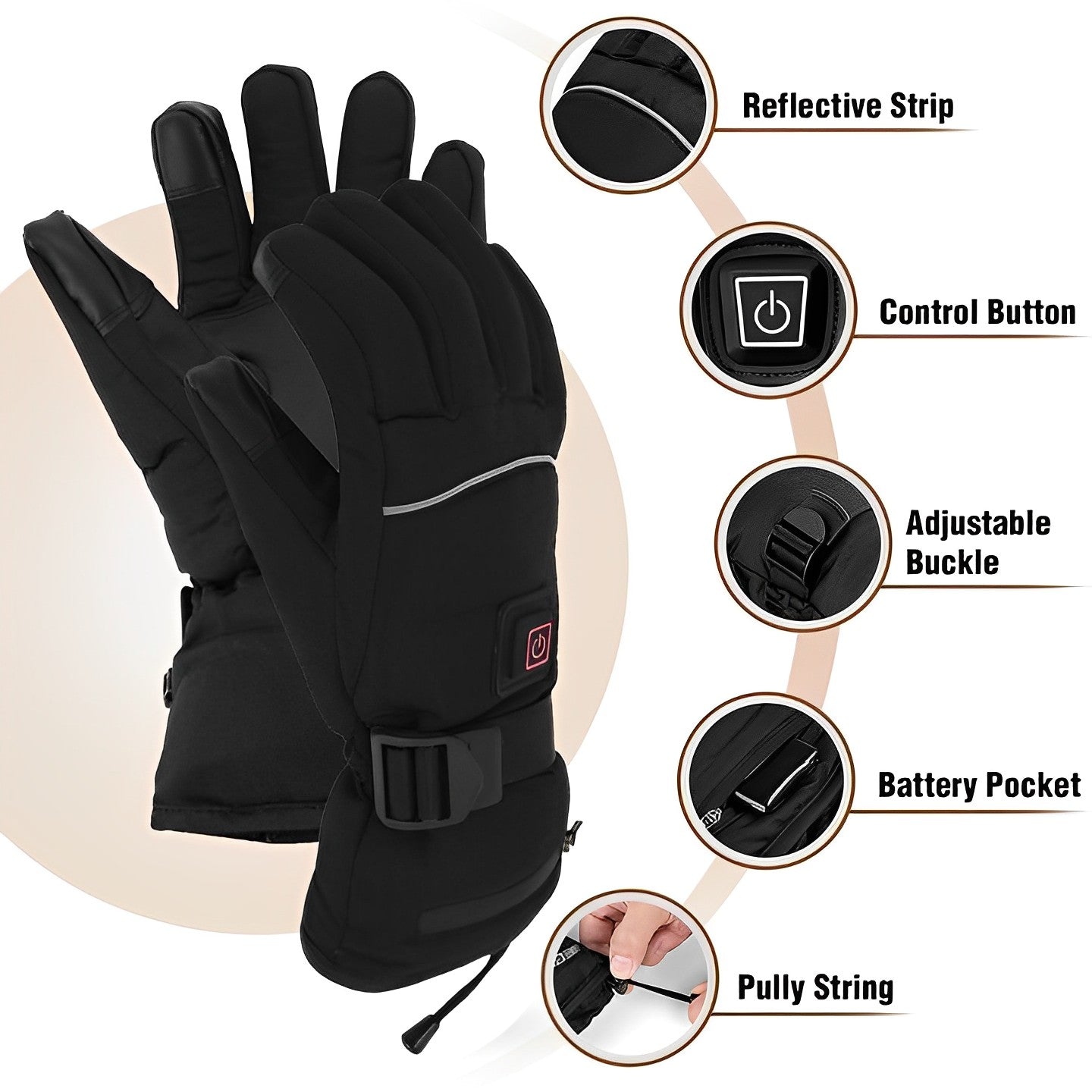 ThermoGlove | Verwarmde handschoenen – Elektrische winterhandschoenen voor skiën, sneeuwscooteren en buitenwerkzaamheden