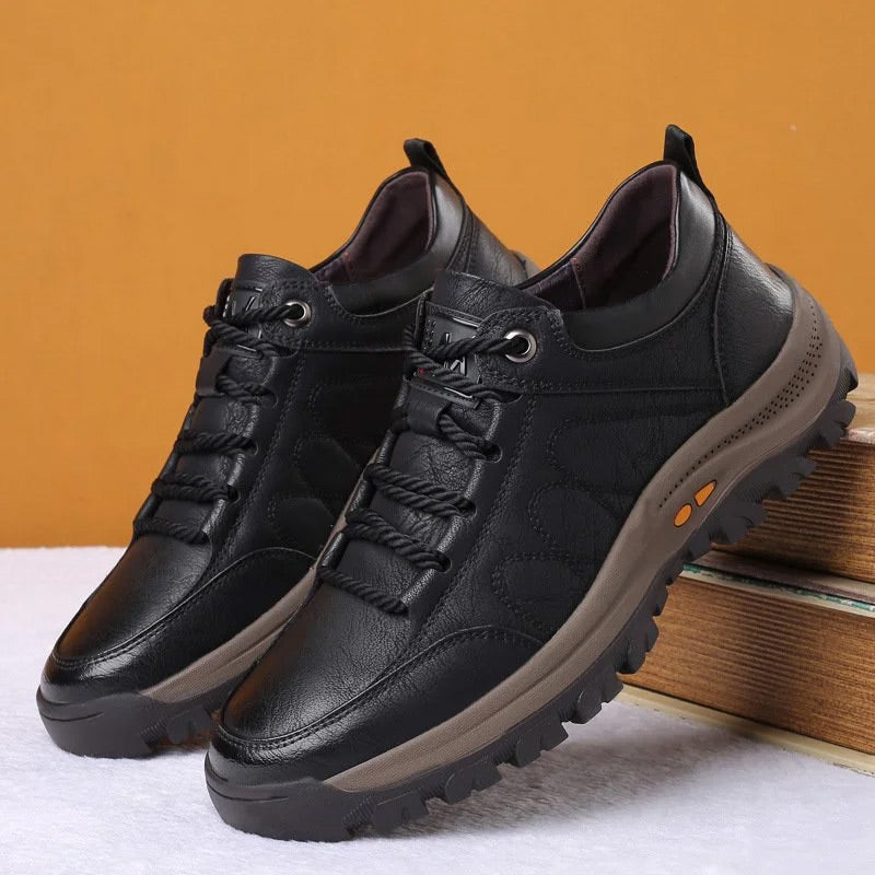 Strovix | Handgestikte leren casual schoenen voor heren – schokbestendig, ergonomisch, outdoor- en werkschoenen