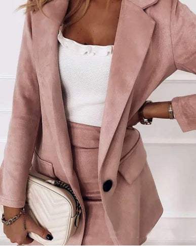 Nyssira | Elegante Casual Blazer & Mini Rok Set - Stijlvolle Tweedelige Outfit, Kantoor & Feestkleding