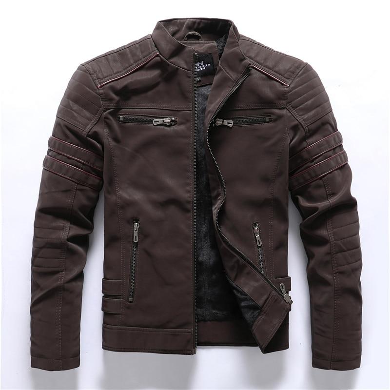 Petter | Motorjack voor heren, PU-leren motorjack met ritszakken, casual bovenkleding