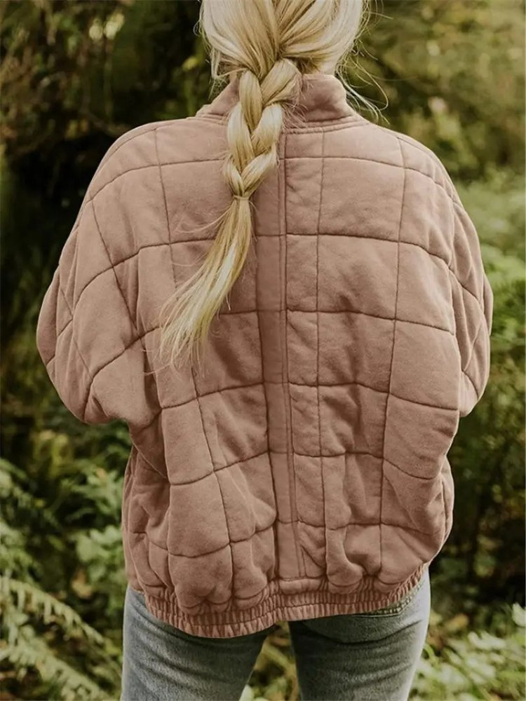 Bellara | Oversized gewatteerd katoenen bomberjack voor vrouwen - warme gewatteerde overgangsjas